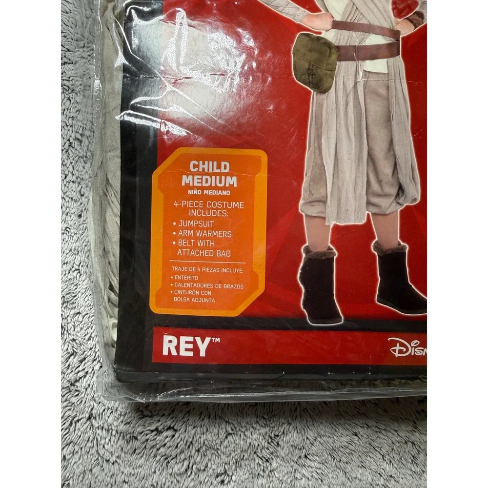 Star Wars Rey Costume The Force Awakens Child Medium 8-10 Disney 4-Piece Set 376